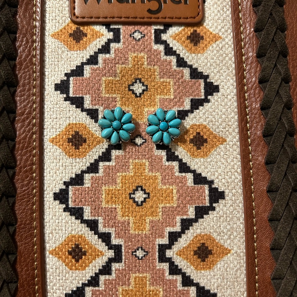 Wrangler Turquoise Flower Earrings